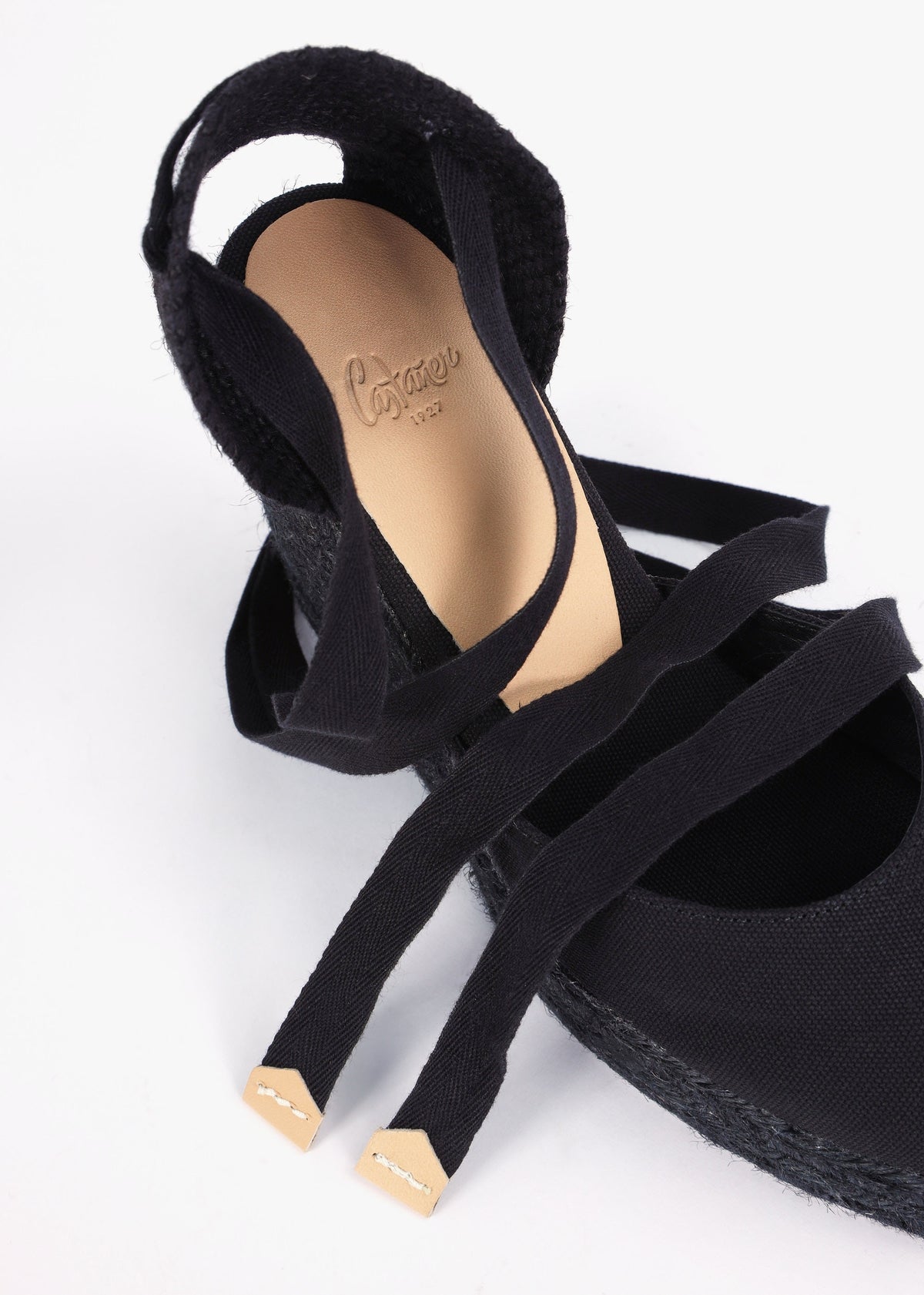 Carina Black Platform Wedge Espadrilles