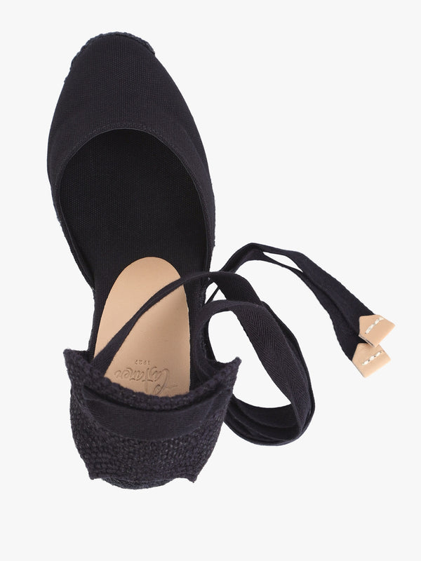 Carina Black Platform Wedge Espadrilles