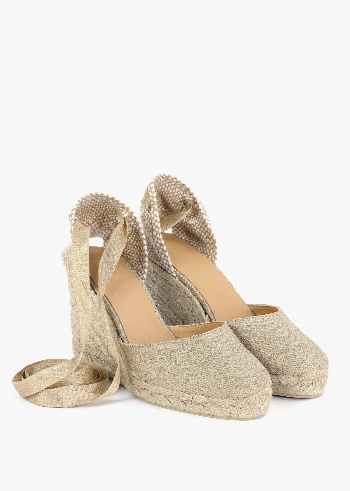 Carina Gold Wedge Espadrilles