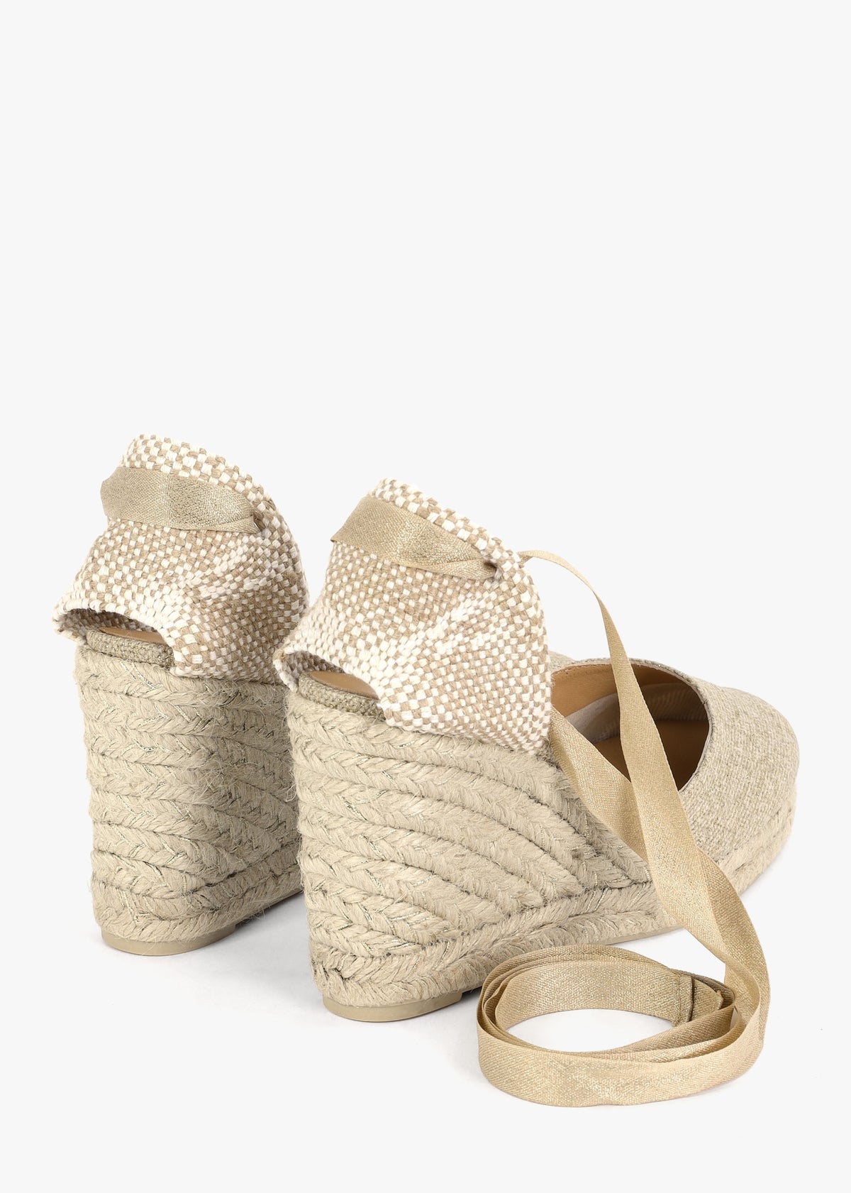Carina Gold Wedge Espadrilles