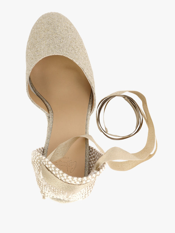 Carina Gold Wedge Espadrilles