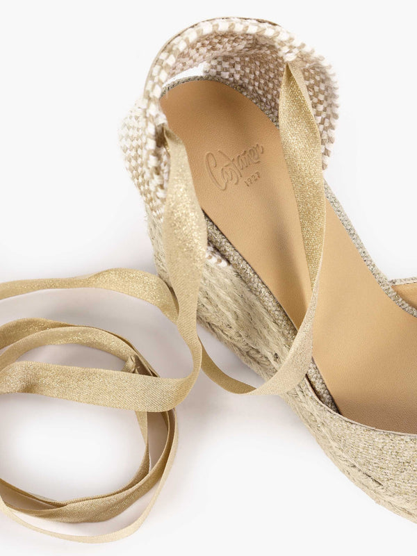 Carina Gold Wedge Espadrilles