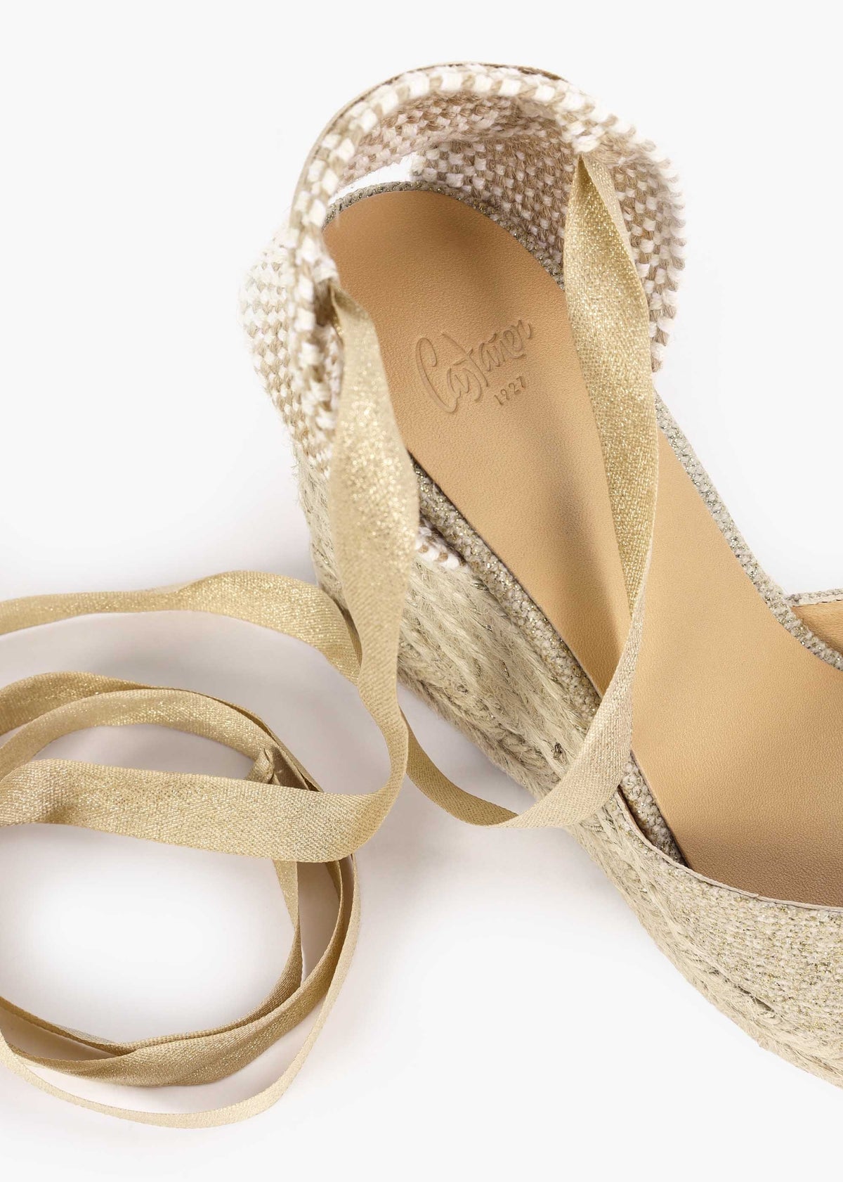Carina Gold Wedge Espadrilles