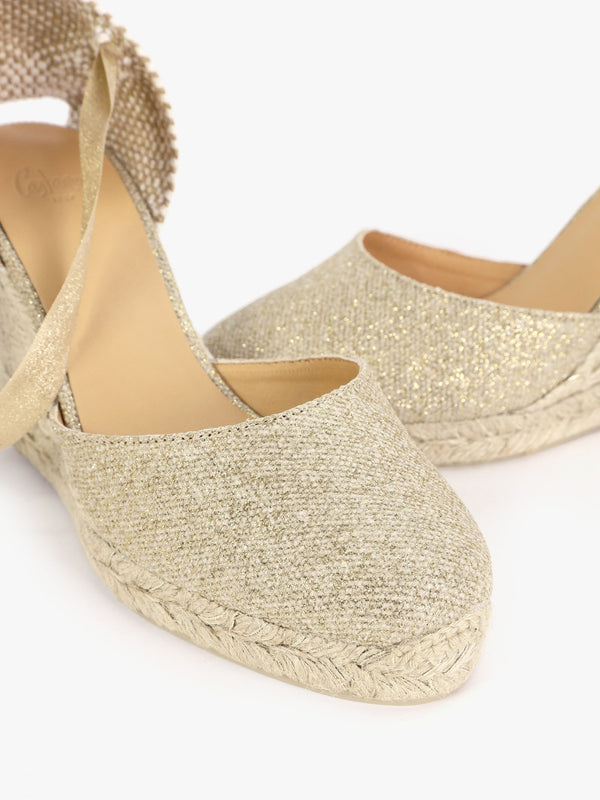 Carina Gold Wedge Espadrilles