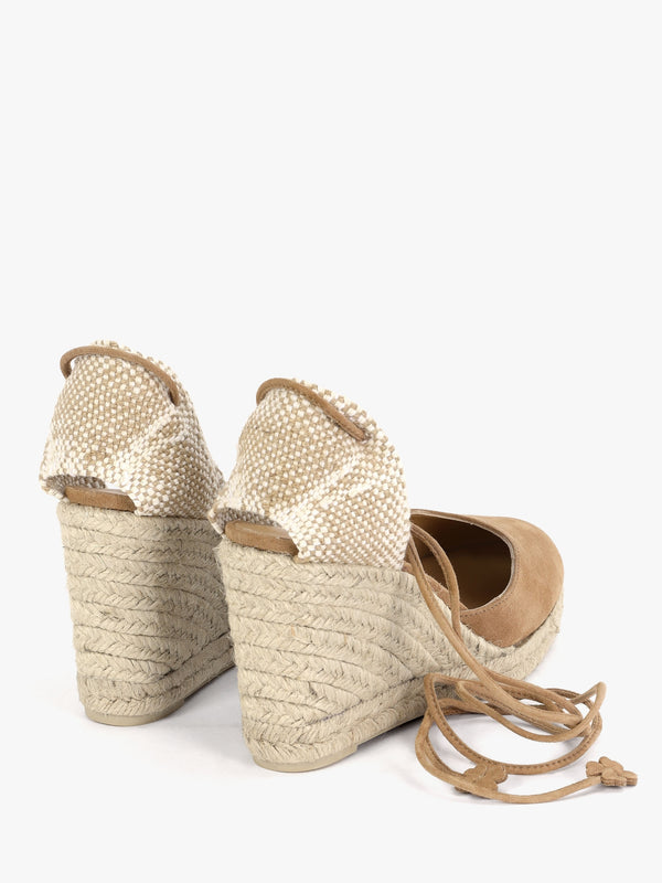 Carina Tan Suede Wedge Espadrilles
