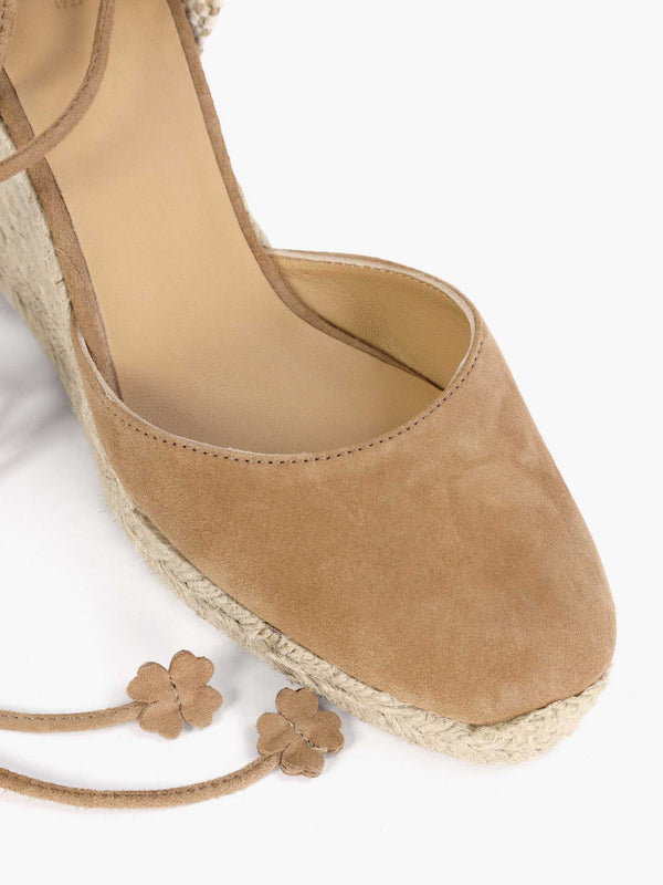 Carina Tan Suede Wedge Espadrilles