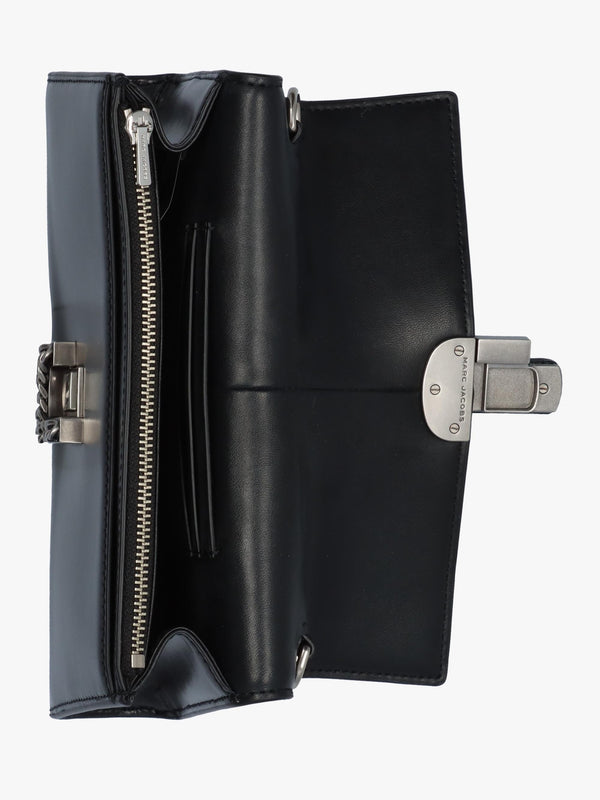 Marc Jacobs The ST. Marc Black Silver Leather Chain Wallet