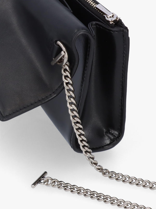 Marc Jacobs The ST. Marc Black Silver Leather Chain Wallet