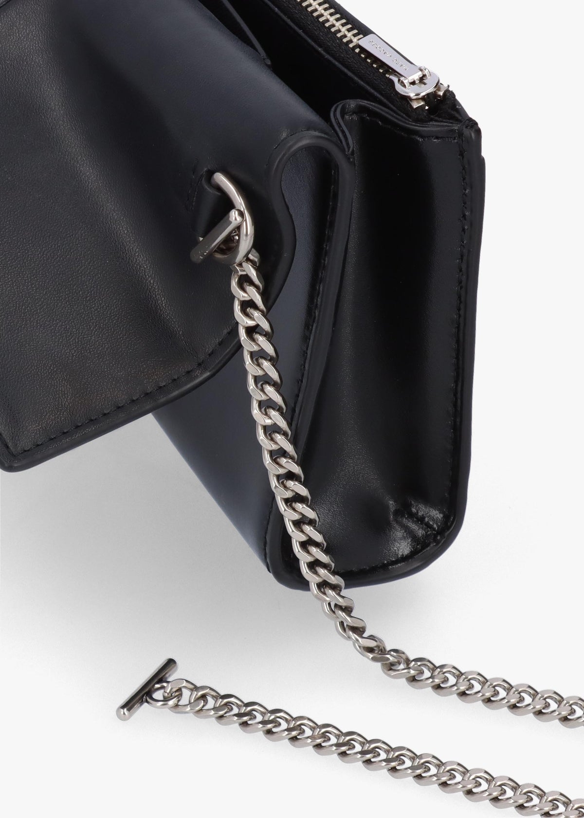 Marc Jacobs The ST. Marc Black Silver Leather Chain Wallet