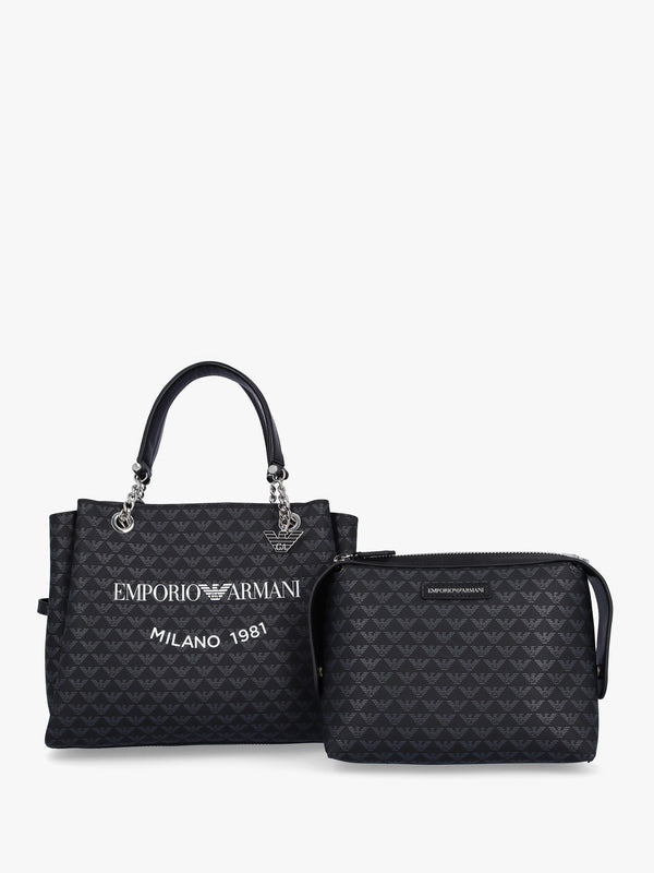 Medium Eagle Logo Black Tote Bag