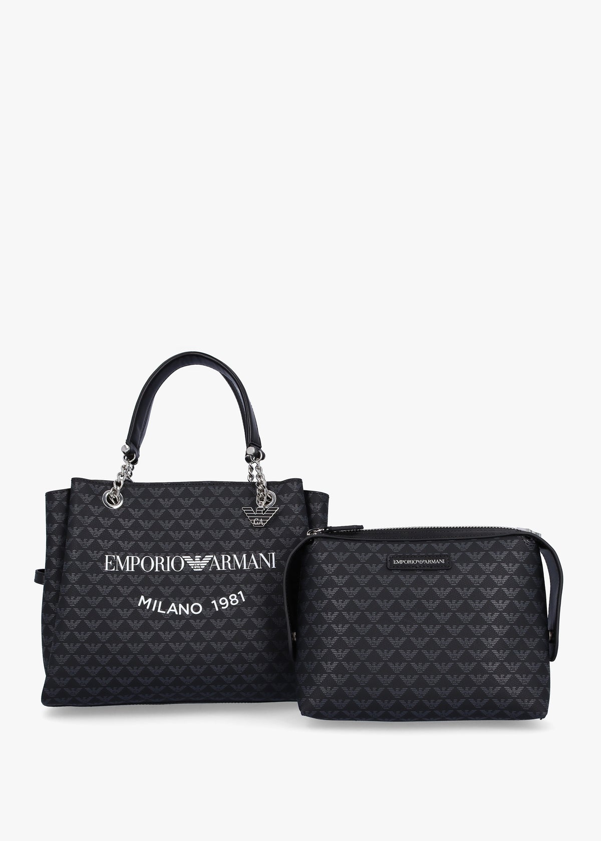 Medium Eagle Logo Black Tote Bag