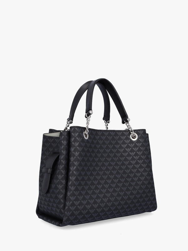 Medium Eagle Logo Black Tote Bag