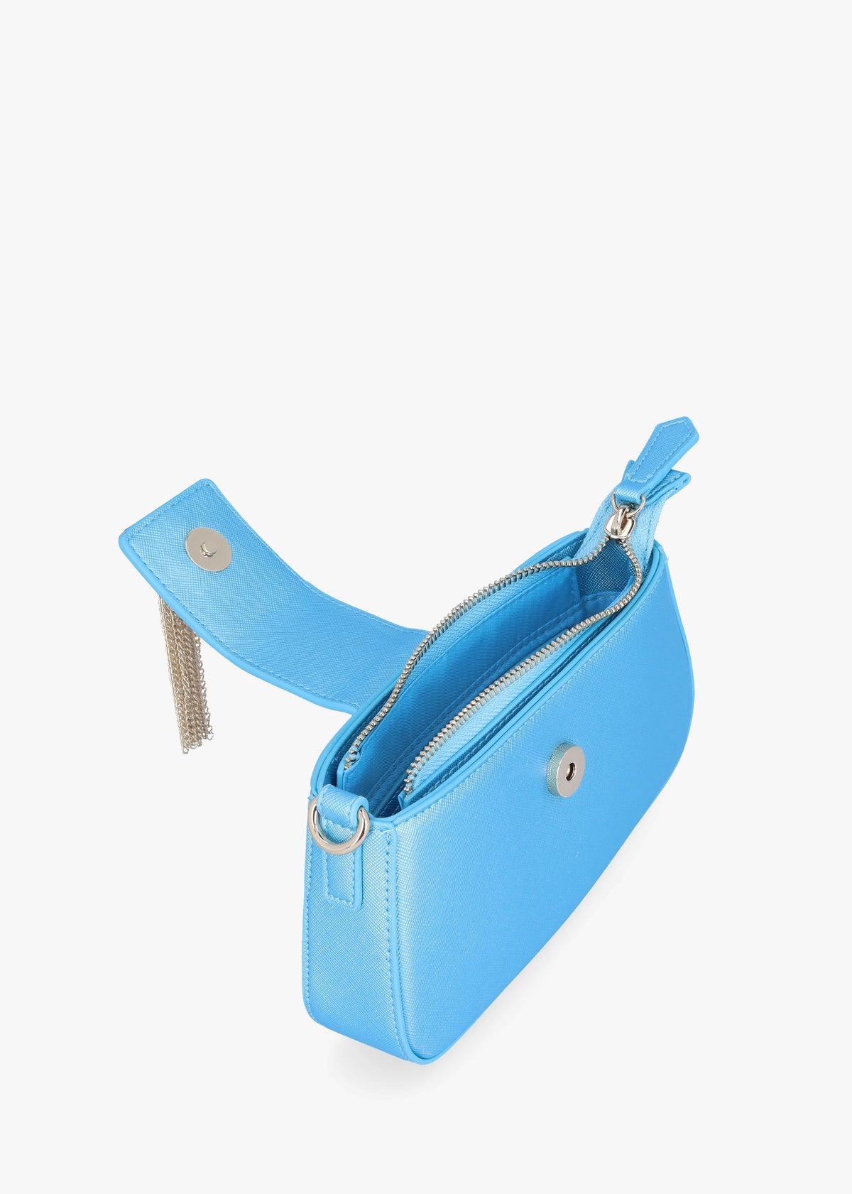 Mini Divina Saffiano Turchese Met Baguette Bag