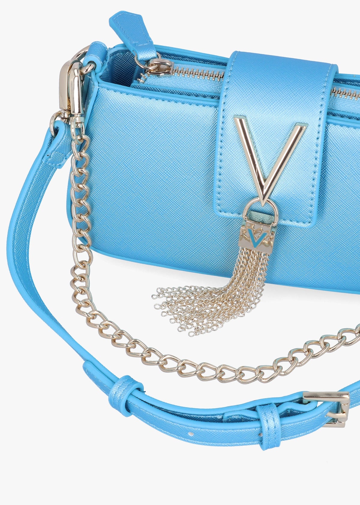 Mini Divina Saffiano Turchese Met Baguette Bag