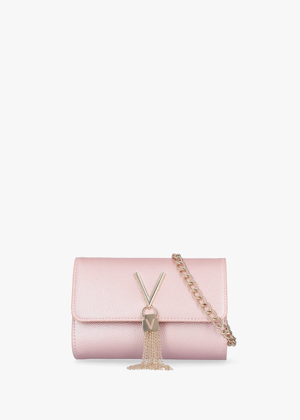 Divina Rosa Metallizzato Pebbled Shoulder Bag