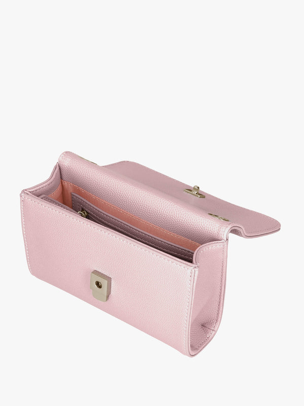 Divina Rosa Metallizzato Pebbled Shoulder Bag