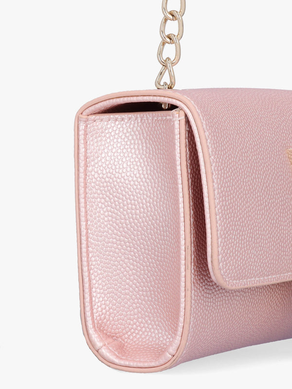 Divina Rosa Metallizzato Pebbled Shoulder Bag