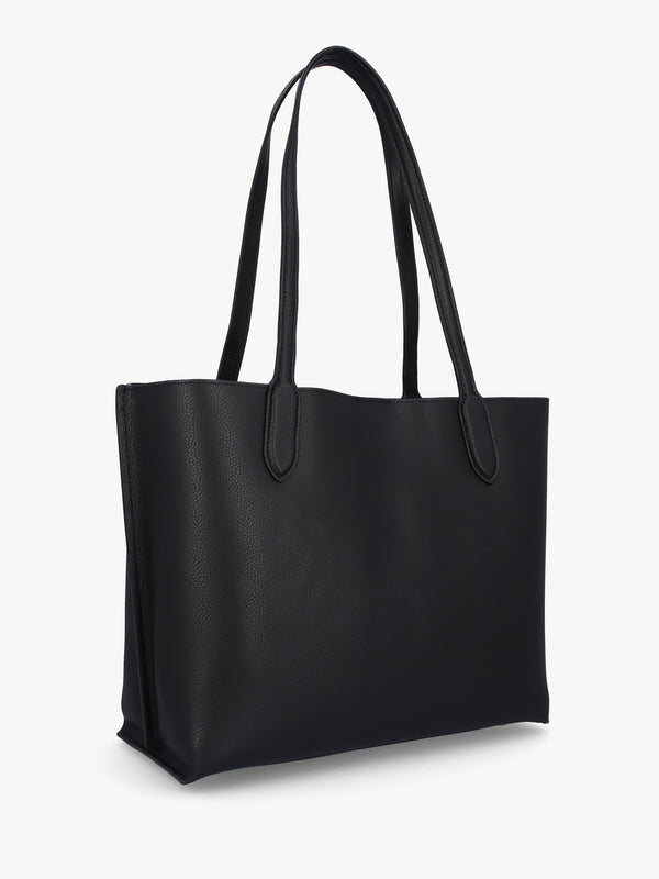 Willow Black Leather Tote Bag
