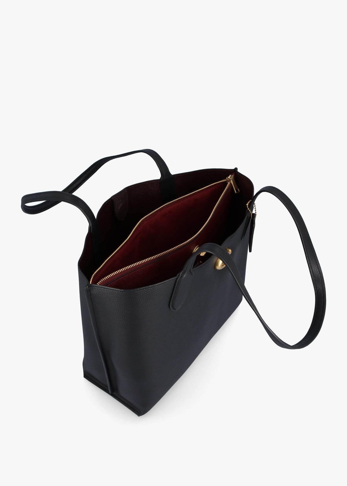 Willow Black Leather Tote Bag