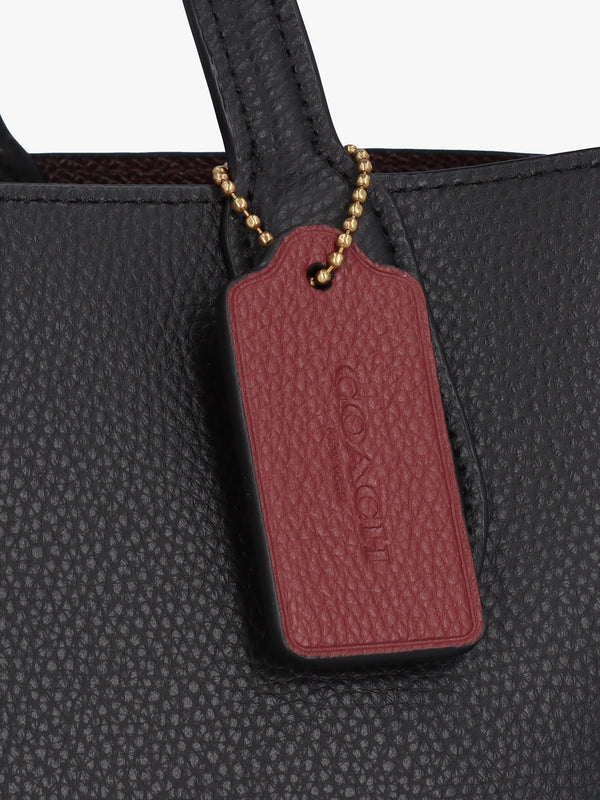 Willow Black Leather Tote Bag