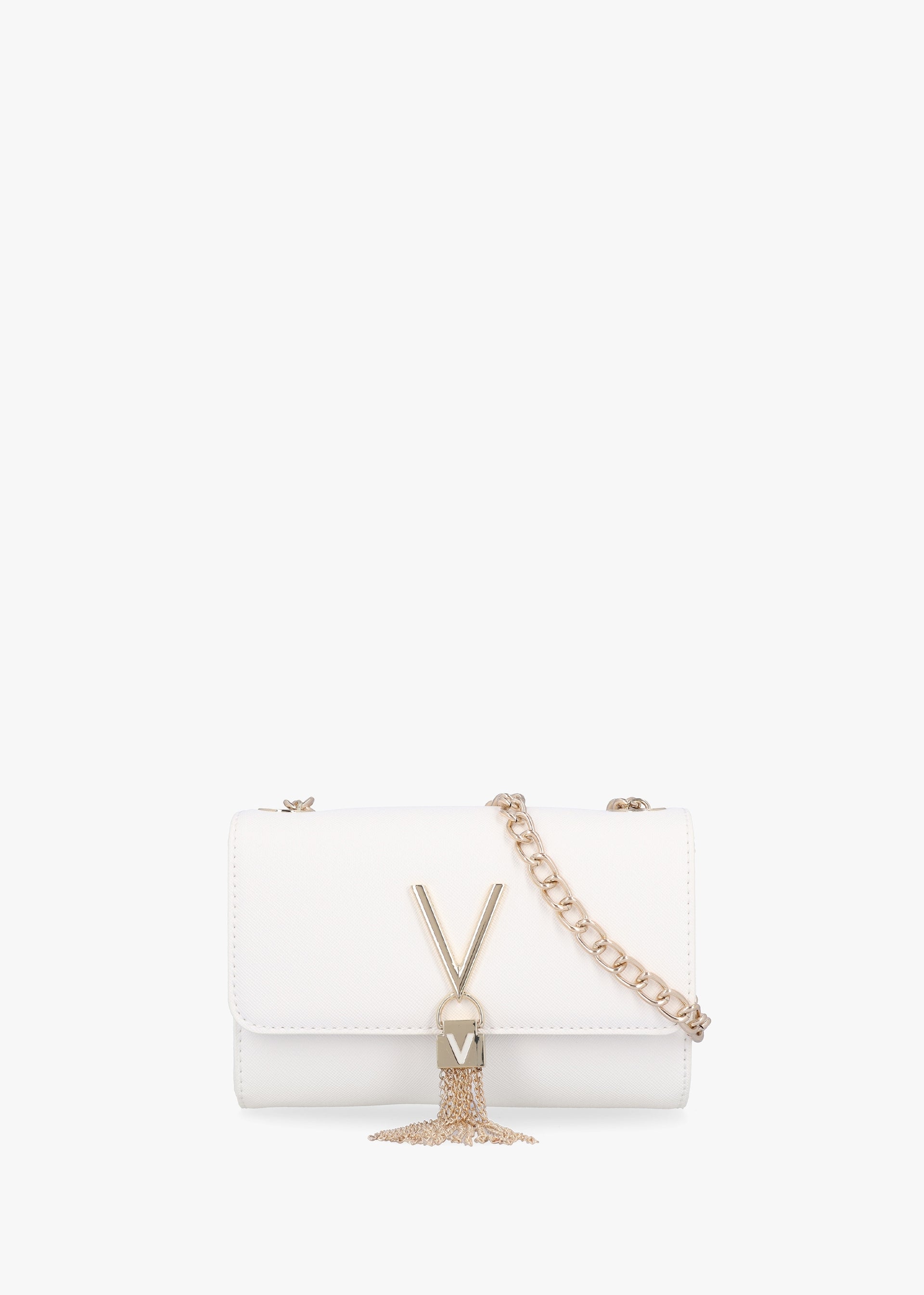 Divina Bianco Saffiano Shoulder Bag