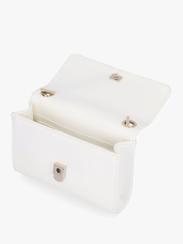 Divina Bianco Saffiano Shoulder Bag