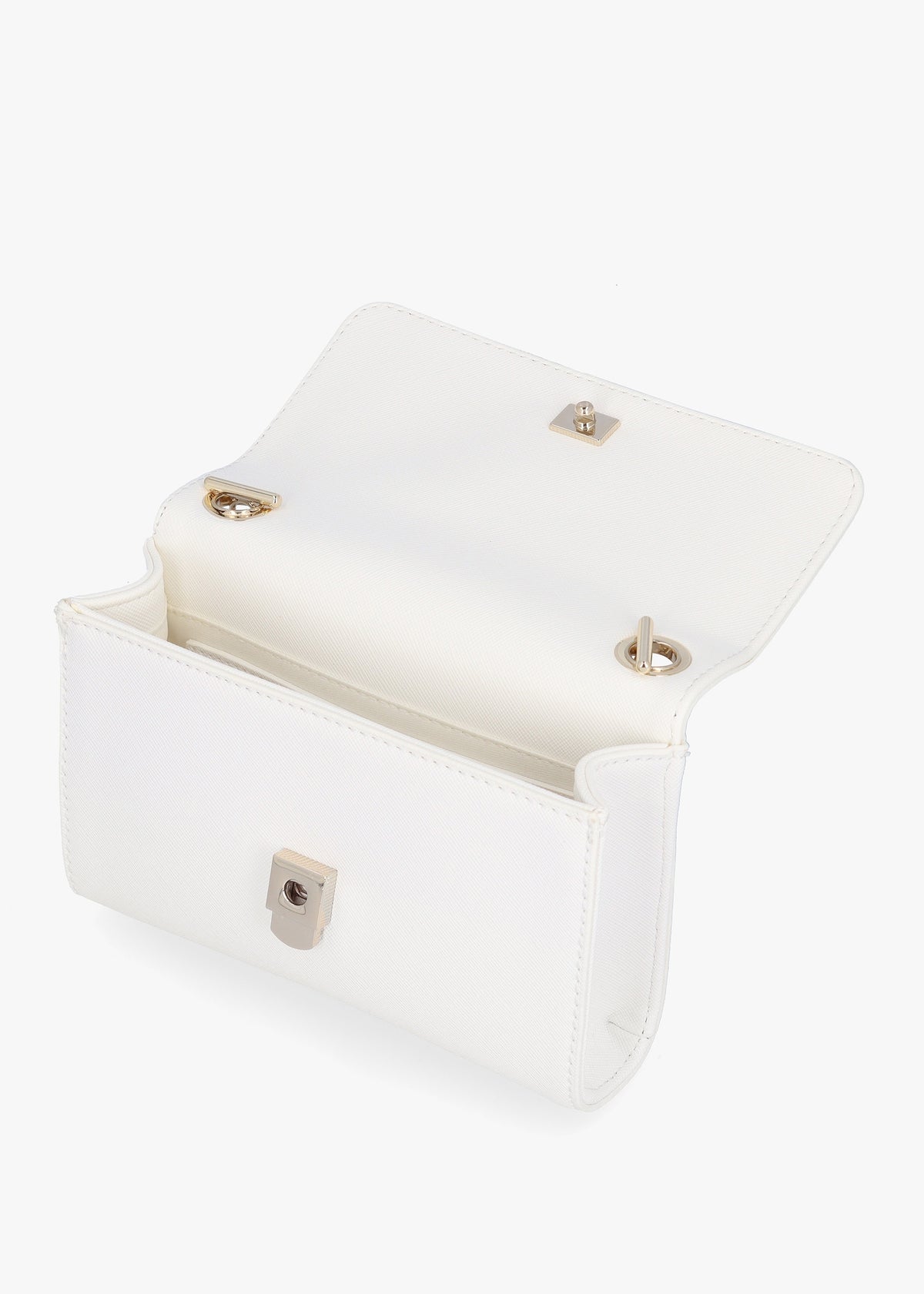 Divina Bianco Saffiano Shoulder Bag