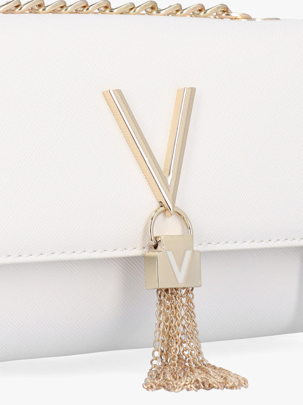 Divina Bianco Saffiano Shoulder Bag