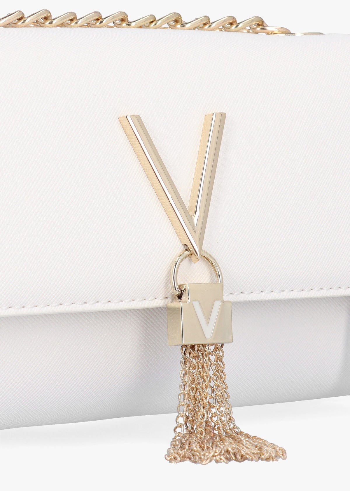 Divina Bianco Saffiano Shoulder Bag