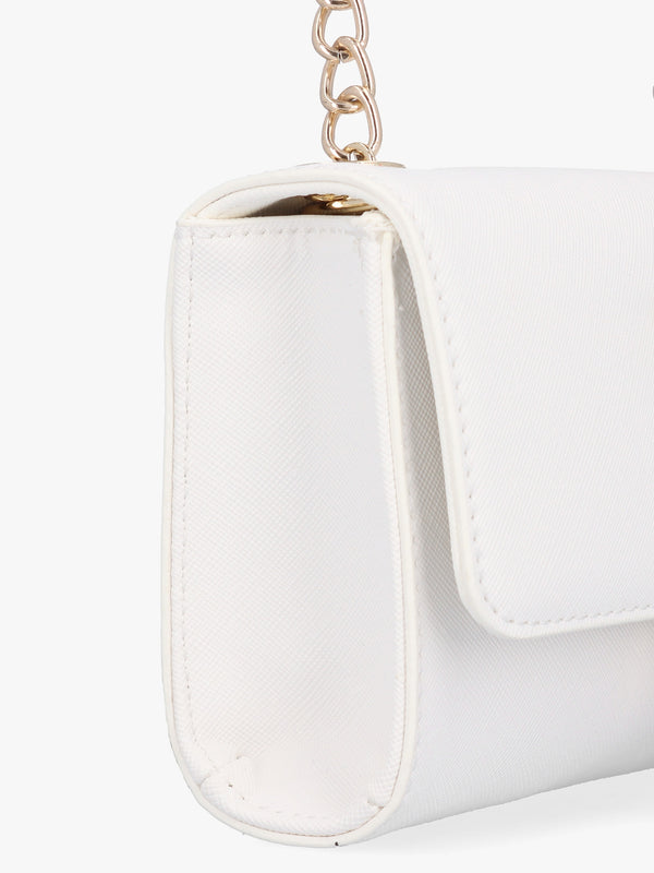 Divina Bianco Saffiano Shoulder Bag