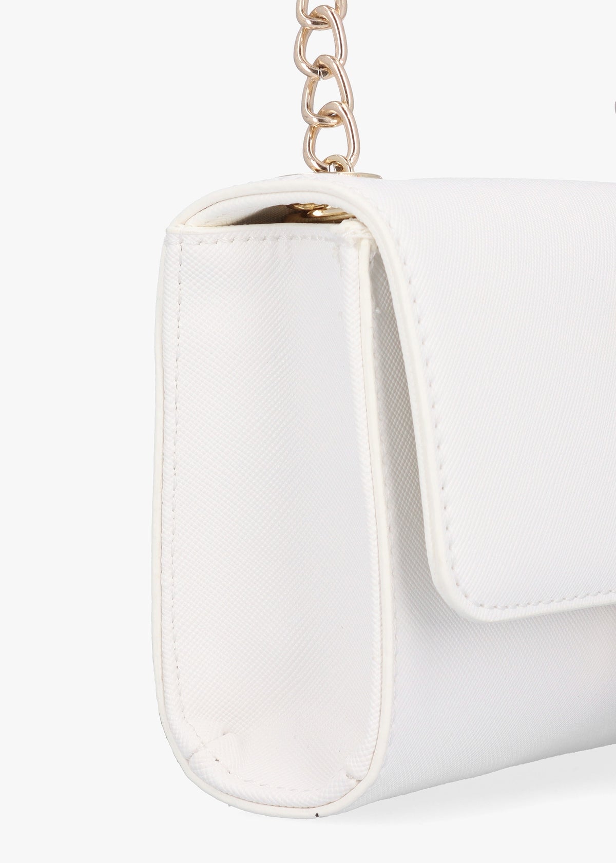Divina Bianco Saffiano Shoulder Bag