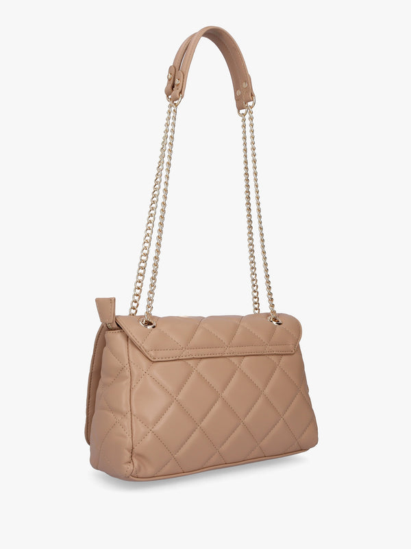 Ada Beige Quilted Satchel Bag