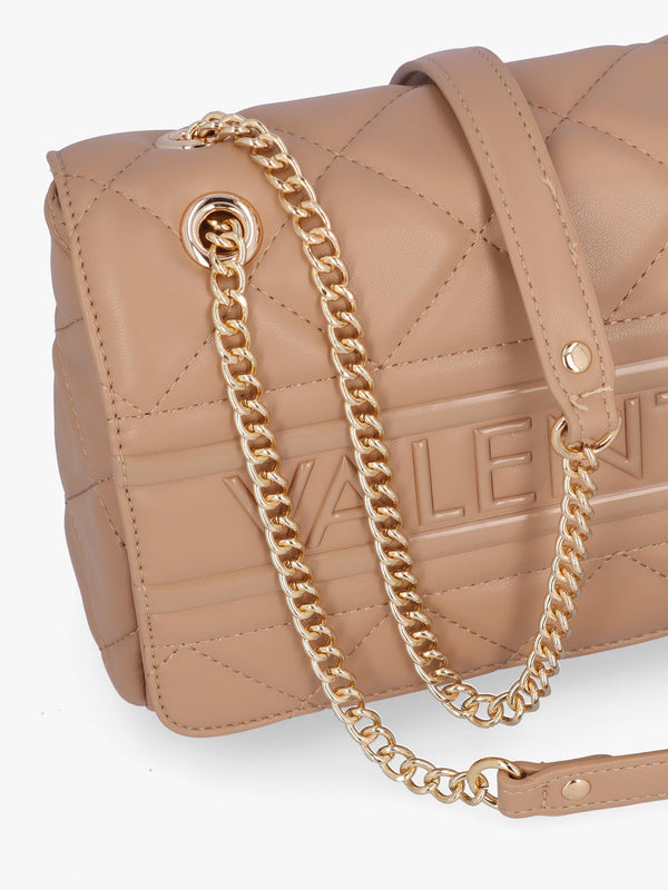Ada Beige Quilted Satchel Bag
