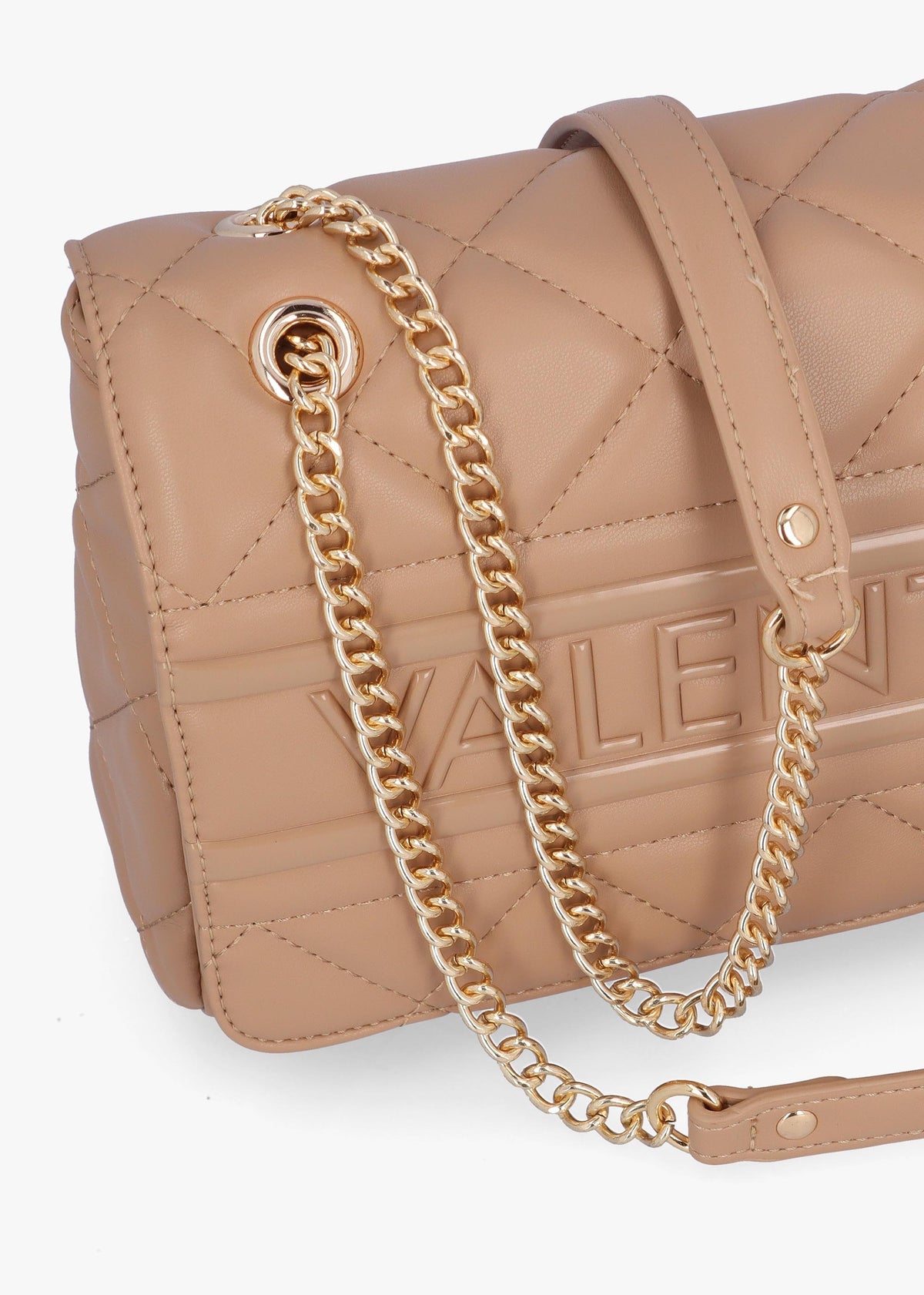 Ada Beige Quilted Satchel Bag
