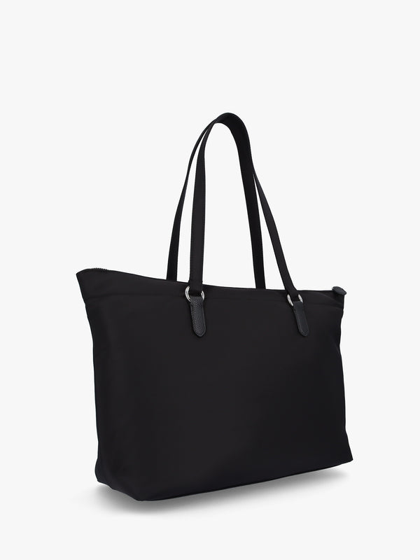Black Recycled Nylon Tote Bag