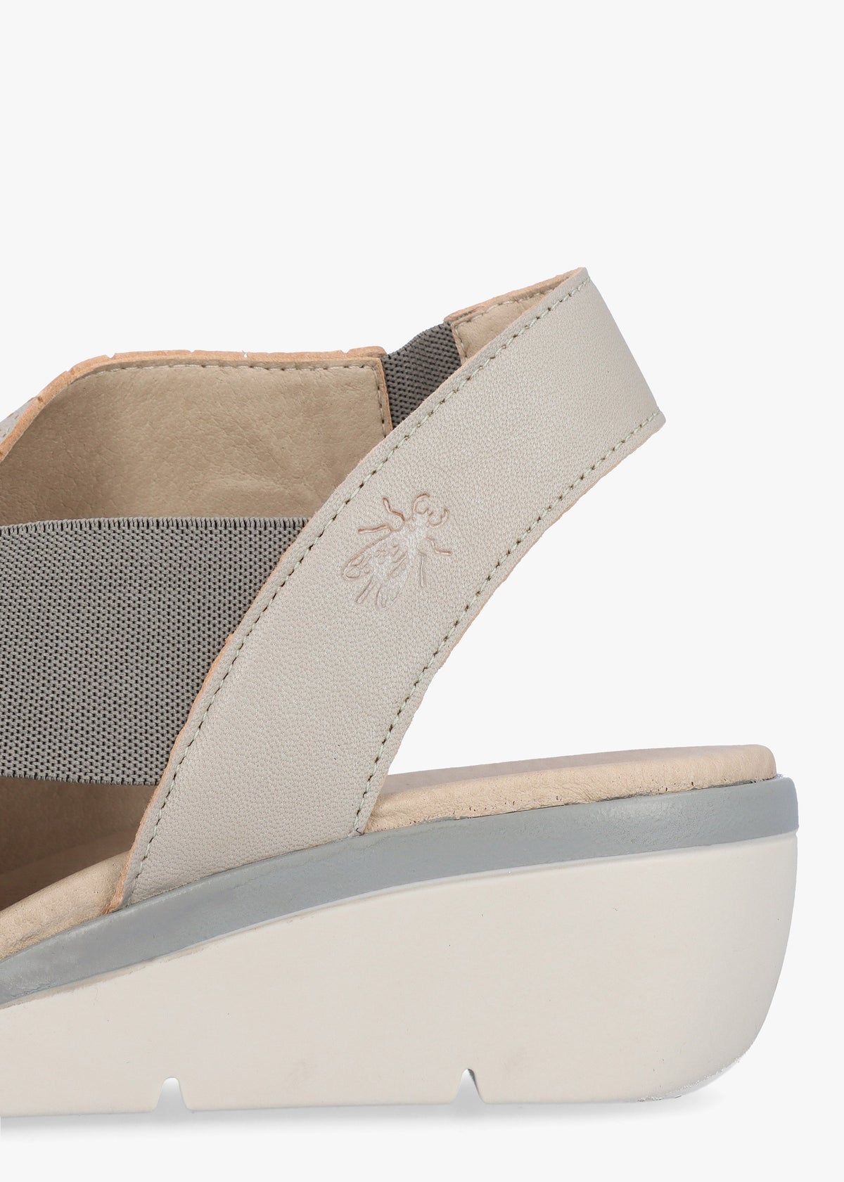 Nisi Silver Perforated Leather Low Wedge Sandals