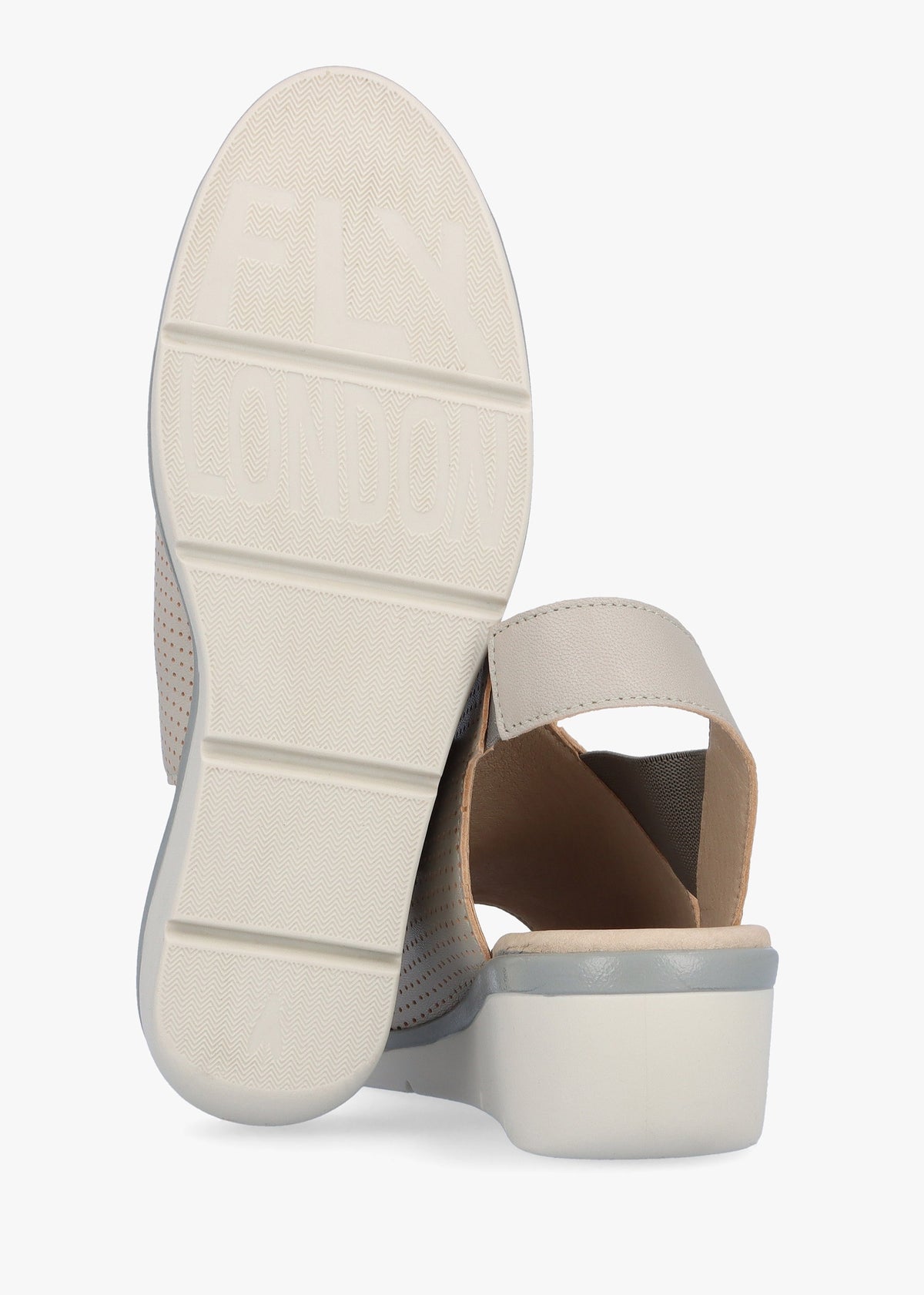 Nisi Silver Perforated Leather Low Wedge Sandals