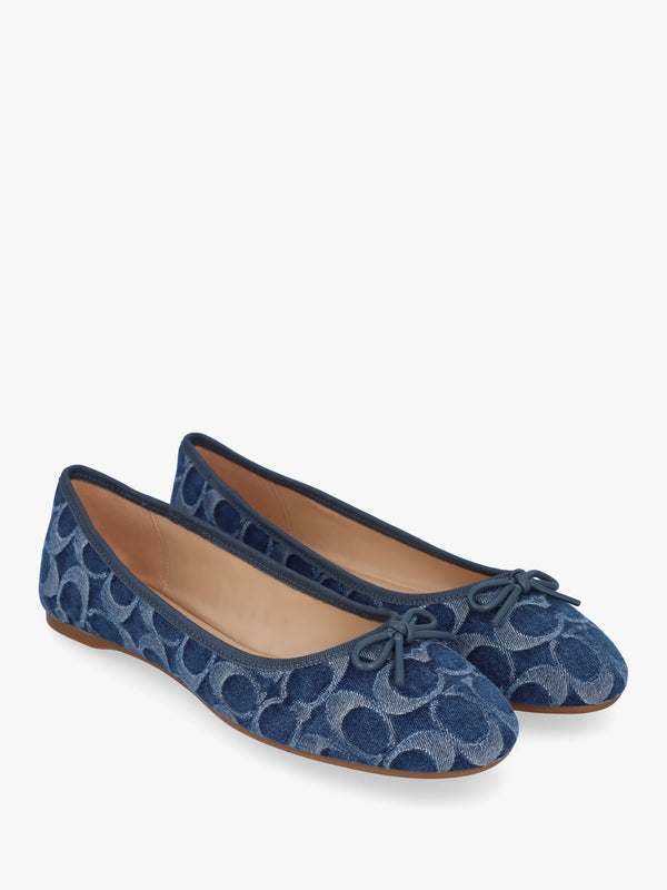 Abigail Signature Blue Denim Ballerina Pumps