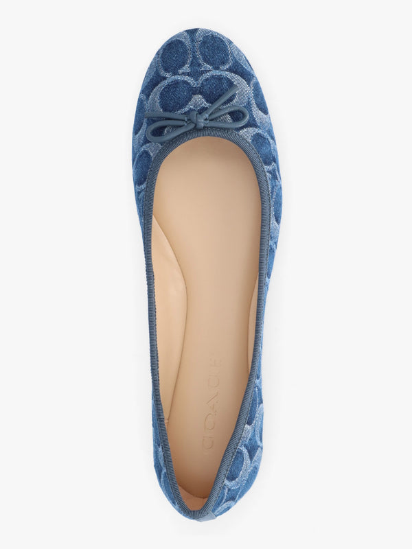 Abigail Signature Blue Denim Ballerina Pumps