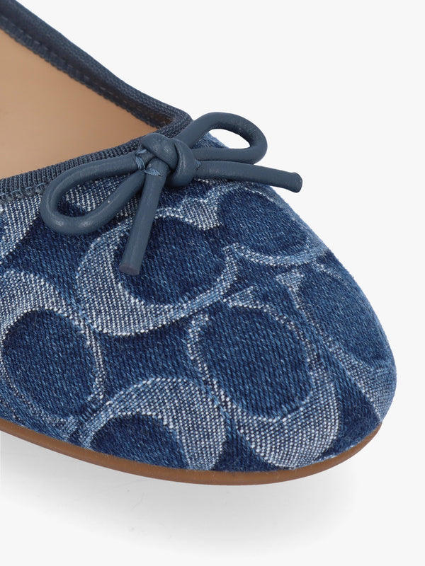 Abigail Signature Blue Denim Ballerina Pumps