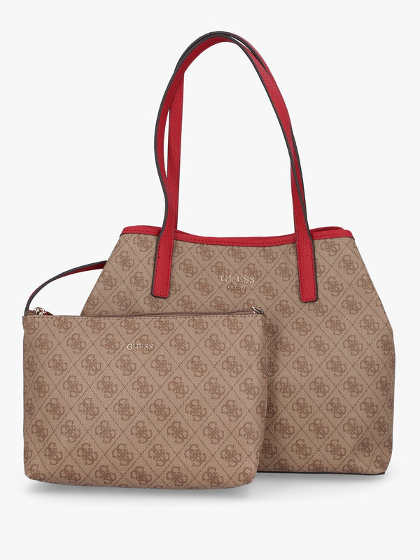 Vikky II Brown Logo Tote Bag