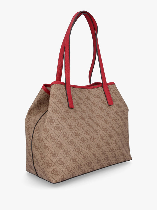 Vikky II Brown Logo Tote Bag