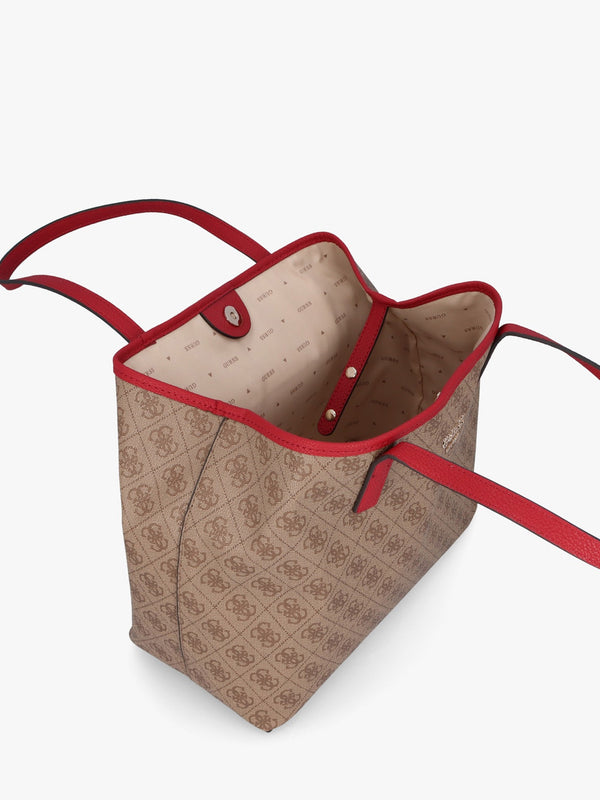 Vikky II Brown Logo Tote Bag