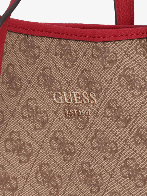 Vikky II Brown Logo Tote Bag