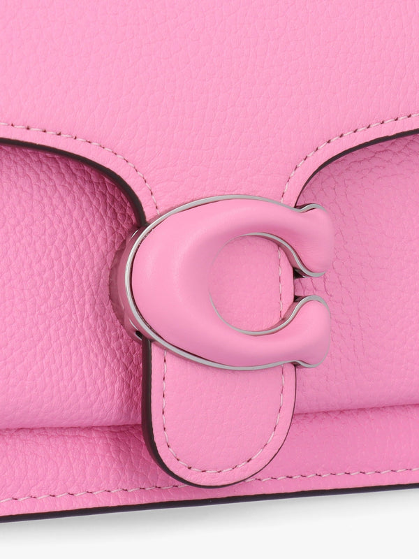 Tabby Vivid Pink Leather Chain Clutch Bag