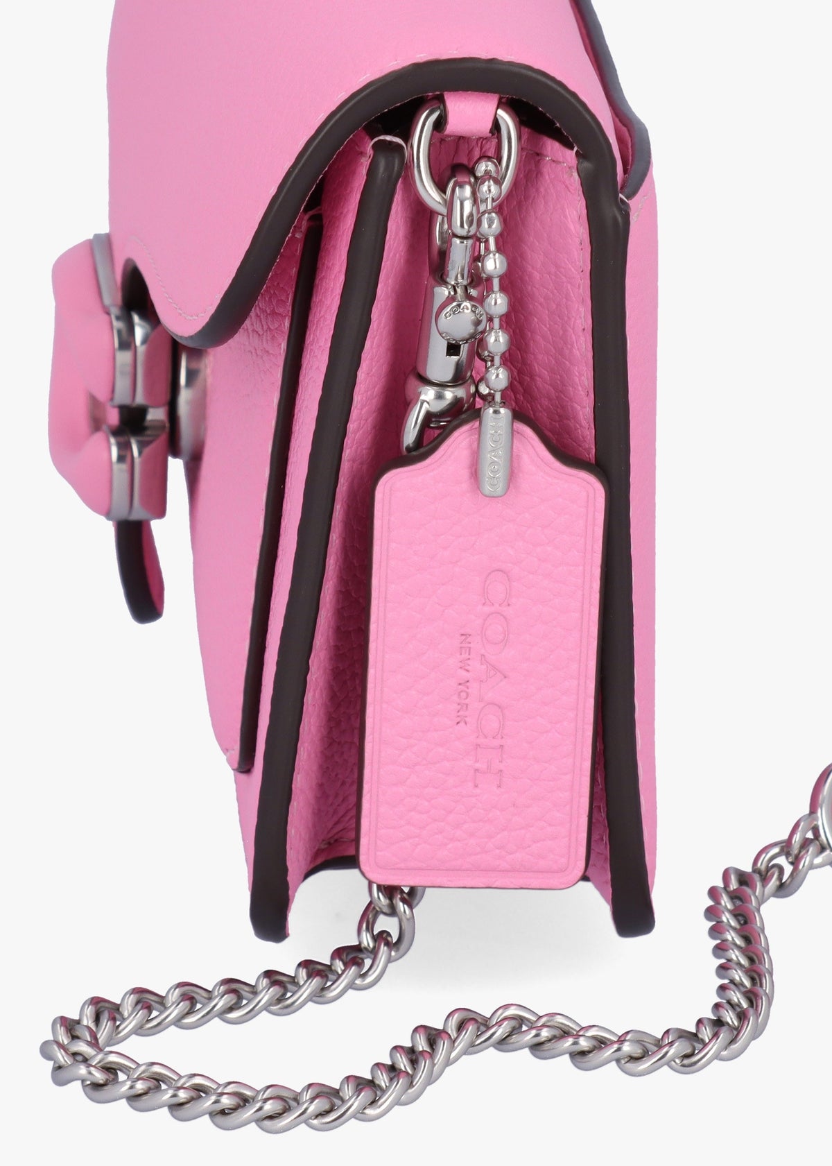 Tabby Vivid Pink Leather Chain Clutch Bag