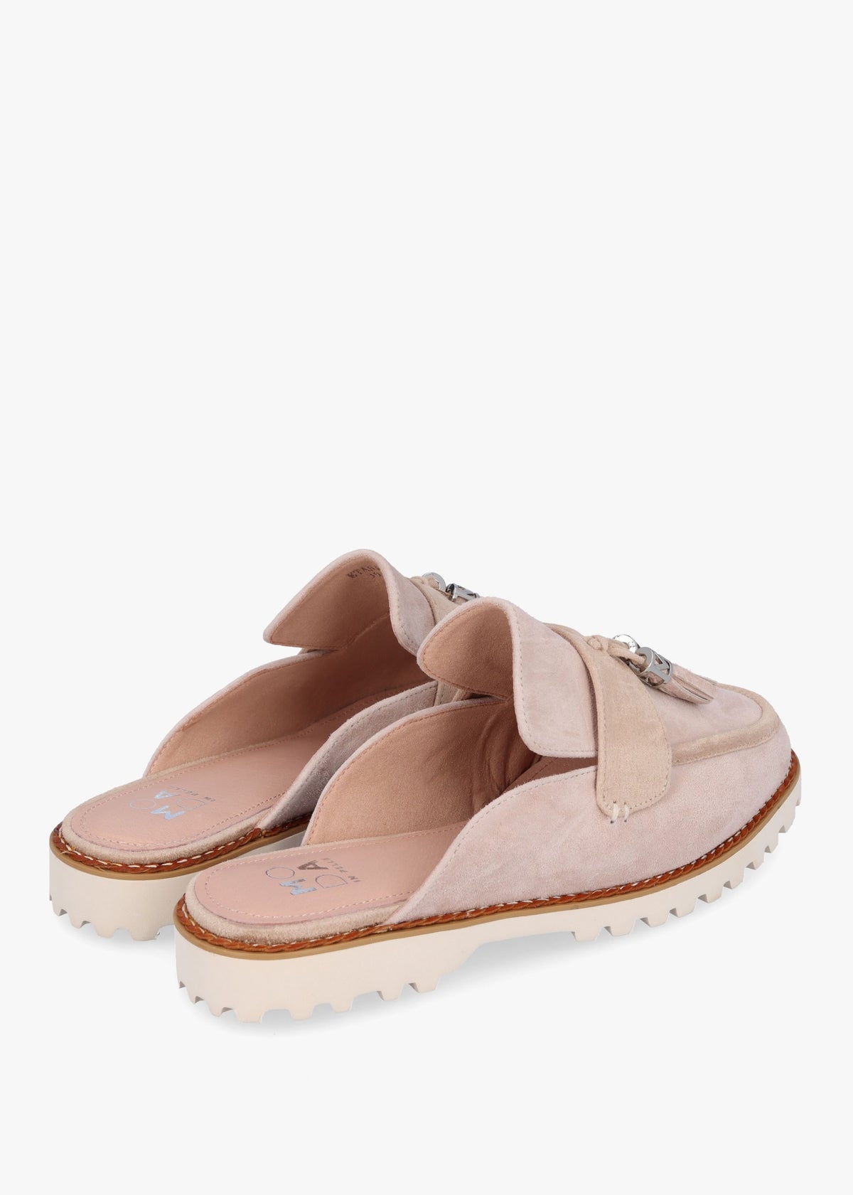 Etana Stone Suede Backless Loafers