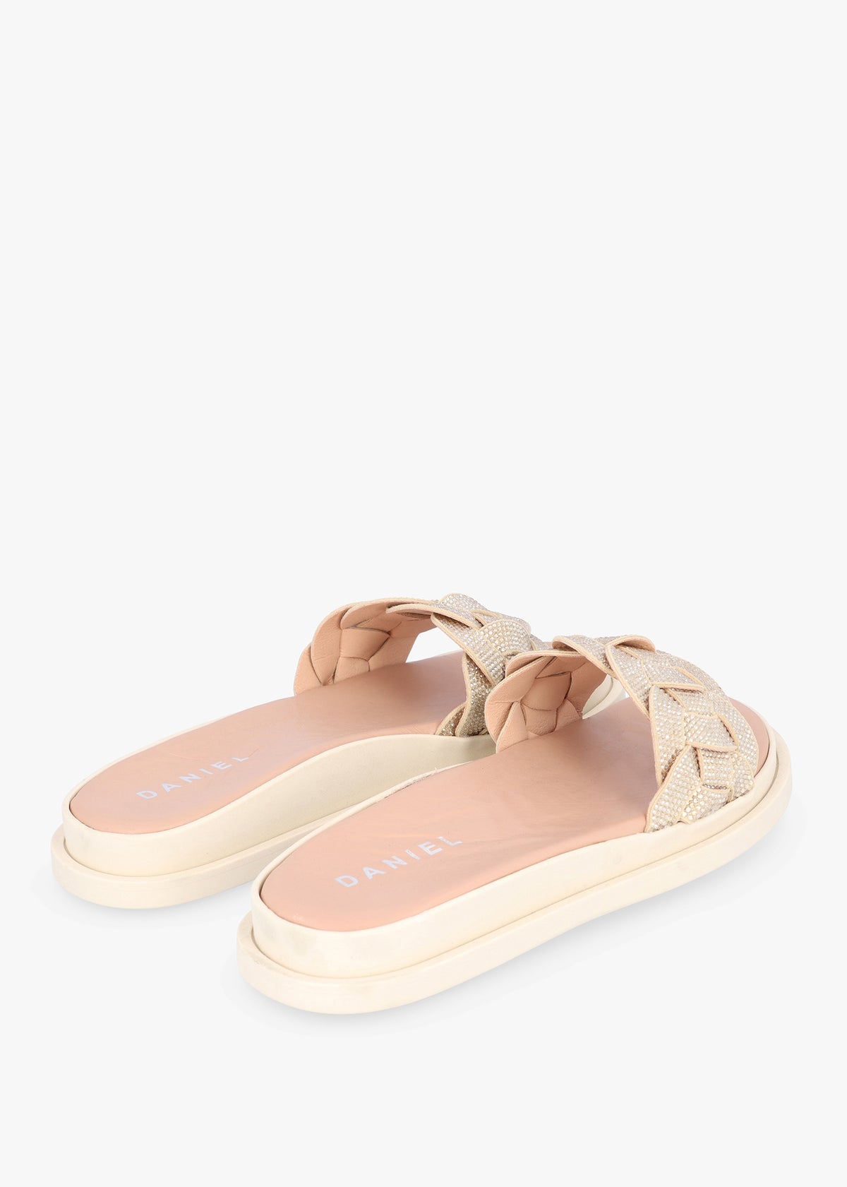Litsy Gold Crystal Link One Bar Flat Mules