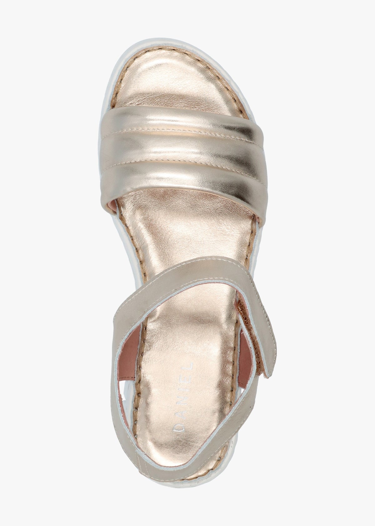 Lola Gold Leather Y Back Tread Sole Sandals