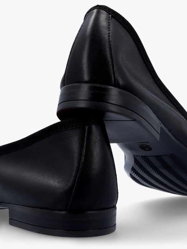 Linky Black Leather Embellished Ballet Pumps